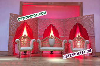 Designer Muslim Wedding Carved Stage Backdrop pane
