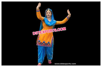 Dancing Punjabi Girl Fiber Statues