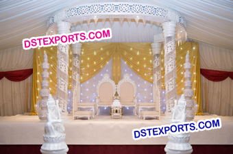 Bollywood Wedding White Fiber Crystal Mandap