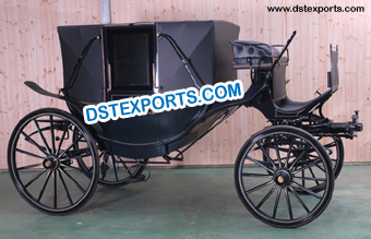 Black Covered Horse Drawn Carriage