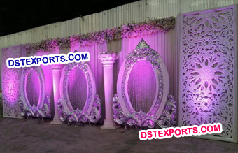 White Wedding Stage Backdrop Panels