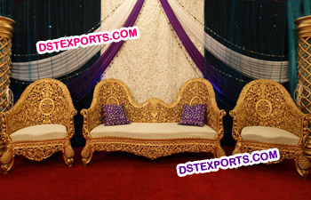 Royal Indian Wedding Wooden Carved Sofa Set
