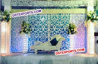 Wedding Wooden Jali Backdrop Panel