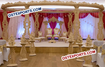 Gorgeous  Wooden Carved Mandap for Wedding