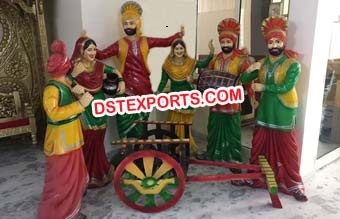 Punjabi Dancing Culture Fiber Statue