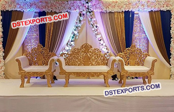 Flower Design Wedding Stage Sofa Set