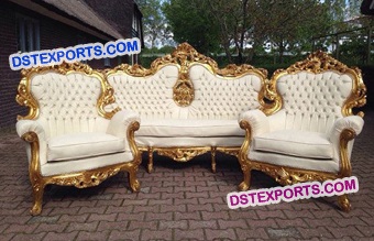 Royal Indian Wedding Gold Sofa Set