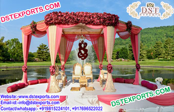 Floral Open Area Style Wedding  Mandap Set