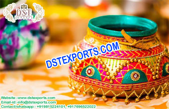 Beautiful Decorated Pot for Haldi Ceremony
