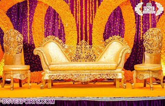 Glamorous Wedding Gold Throne Furniture Set