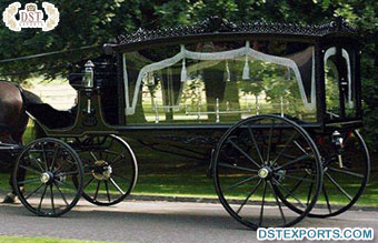 Black Funeral Vehicle Horse Carriage