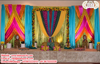 Muslim Sangeet Event Bright Backdrop Curtains