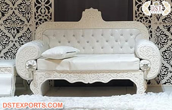 Royal White Leather Loveseat For Wedding