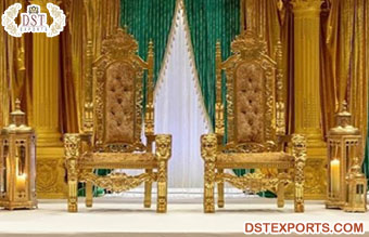 Hot Sale King Style Gold Bridegroom Chairs