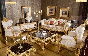 Royal Palace Gold Carved Livingroom Furniture
