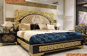Solid Wood Maharaja Master Bed & Nightstands
