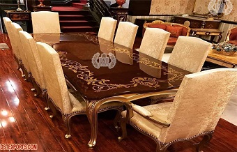 Classical  Marble Finish Dining Room Furniture