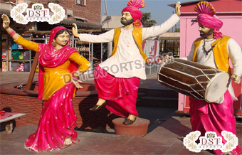 Punjabi Traditional Dancing Statue For Weddings