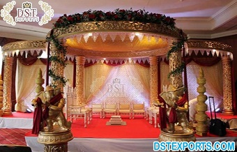 Royal Golden Indian Wedding Mandap
