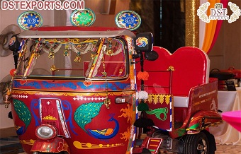 Punjabi Wedding Couple Entry Auto Rickshaw